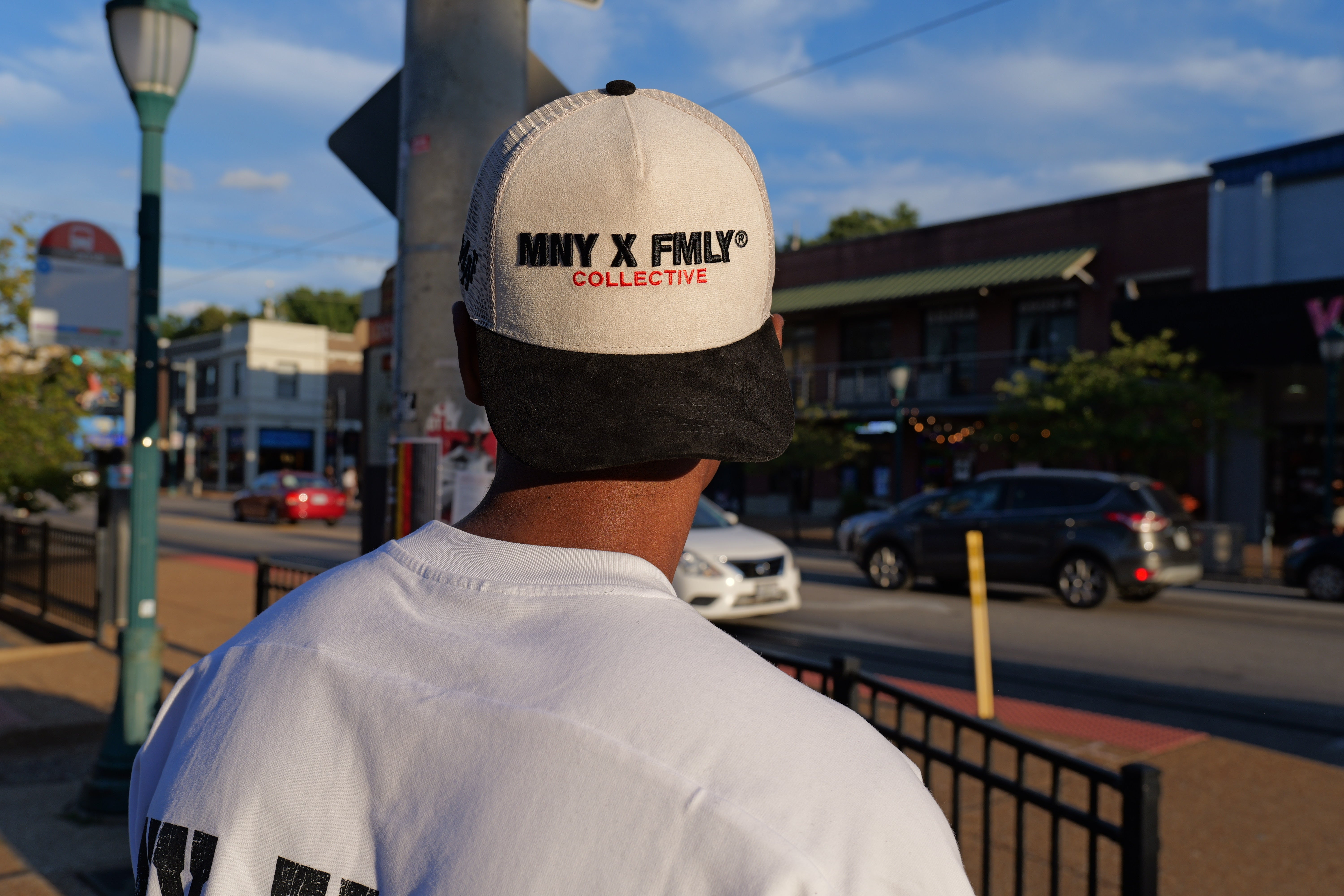 MNY X FMLY Collective Suede Trucker (White)