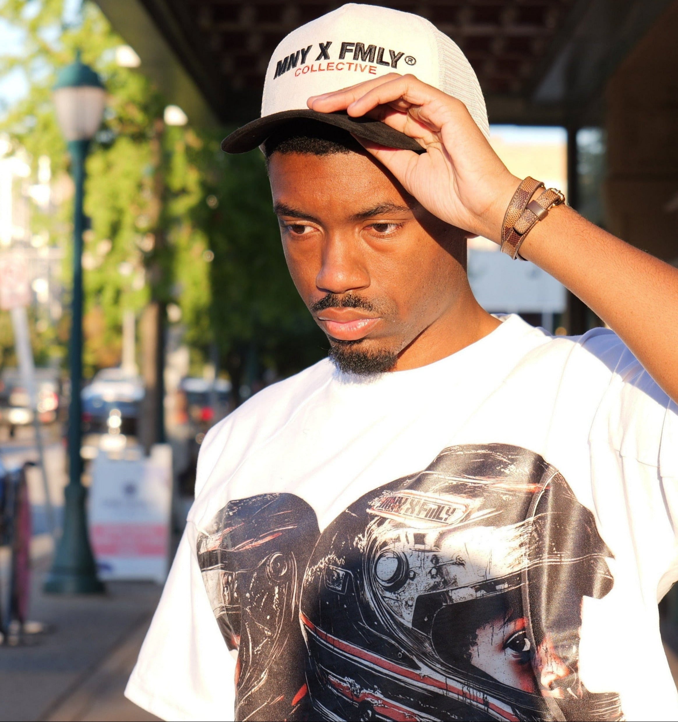 MNY X FMLY Collective Suede Trucker (White)