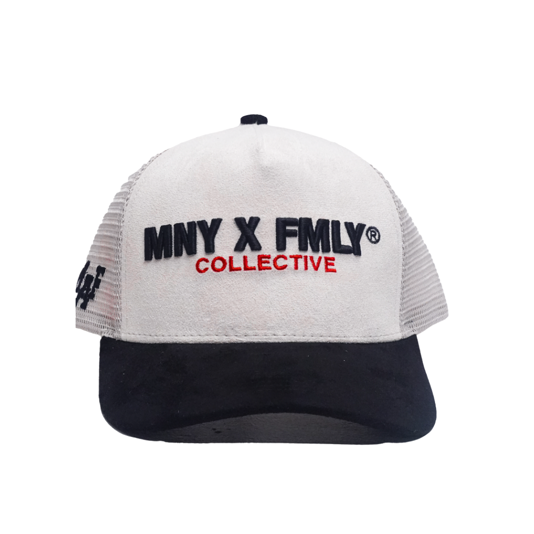 MNY X FMLY Collective Suede Trucker (White)